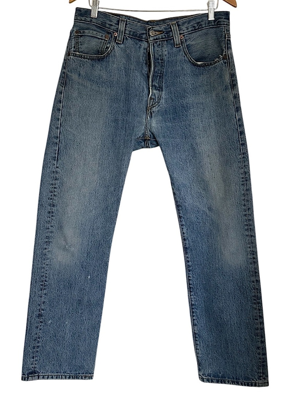 Vintage Levi’s 501 Straight Fit Button Fly Jeans Men’s 33x30 Blue Made In Haiti